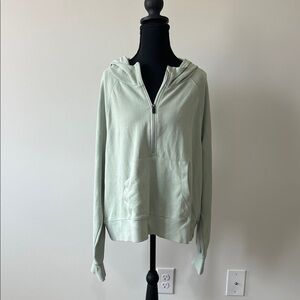Body & Sol Half Zip Endurance Hoodie in Dewy Moss Size Large